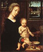 Gerard David The Virgin with the Bowl of Milk oil on canvas